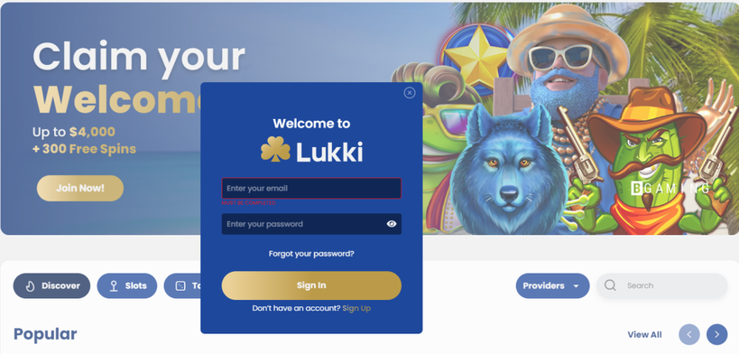 lukki casino Gameplay
